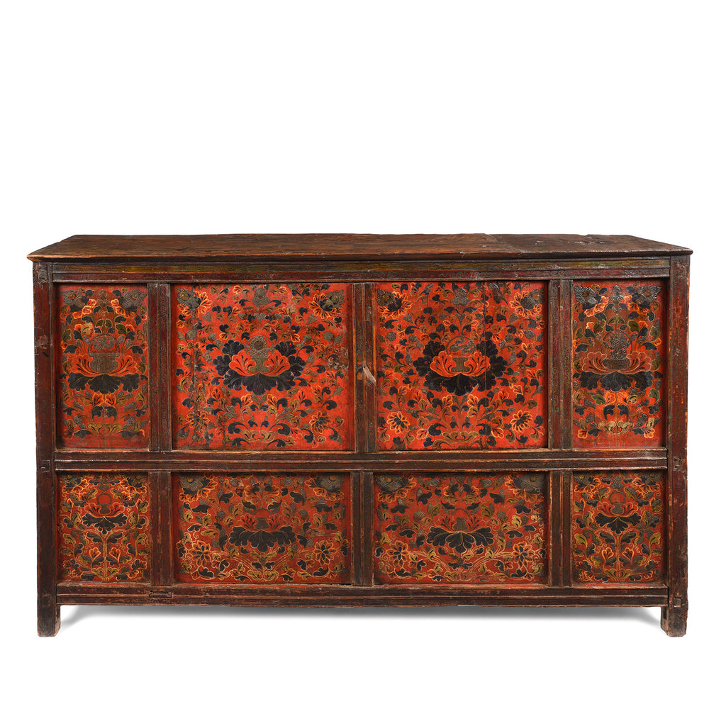 Painted Altar Cabinet from Tibet - 19thC