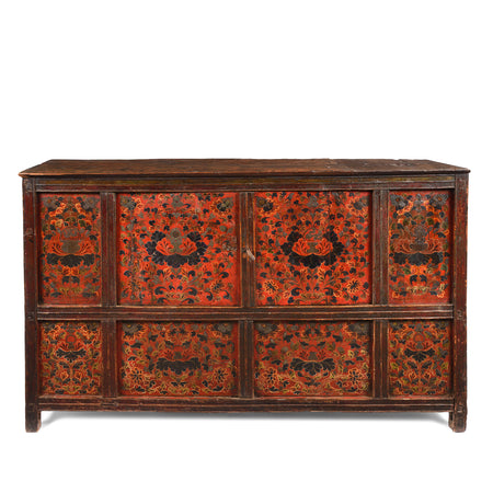 Painted Altar Cabinet from Tibet - 19th Century