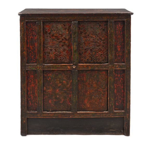 Painted Tibetan Altar Cabinet - Early 19thC
