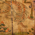 Tibetan Painted Panel of Güsh Khaan With Tiger - 18thC