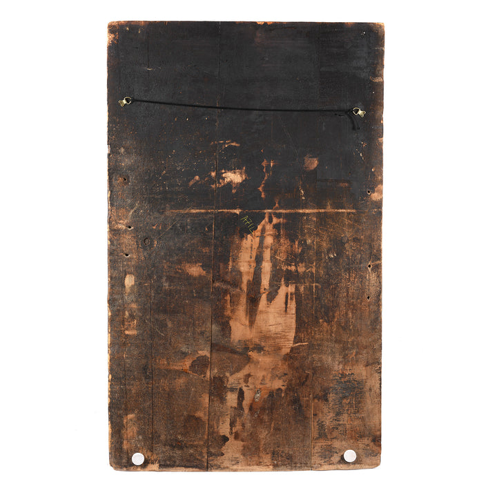 Reverse Of Tibetan Painted Panel of Güsh Khaan With Tiger - 18thC | Indigo Antiques