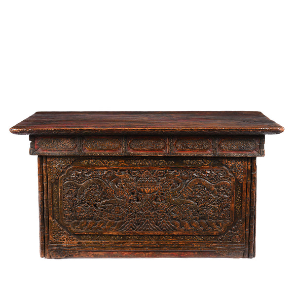 Carved Tibetan Prayer Table from Central Tibet - 18thC