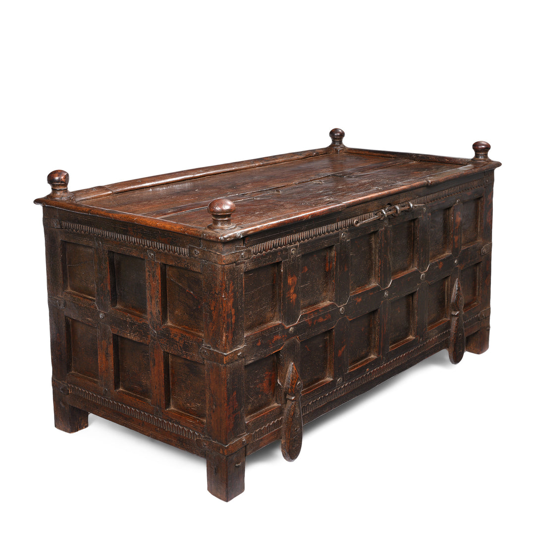 Angled View Of Nepalese Chest From Tribal Temang - 19thC | Indigo Antiques