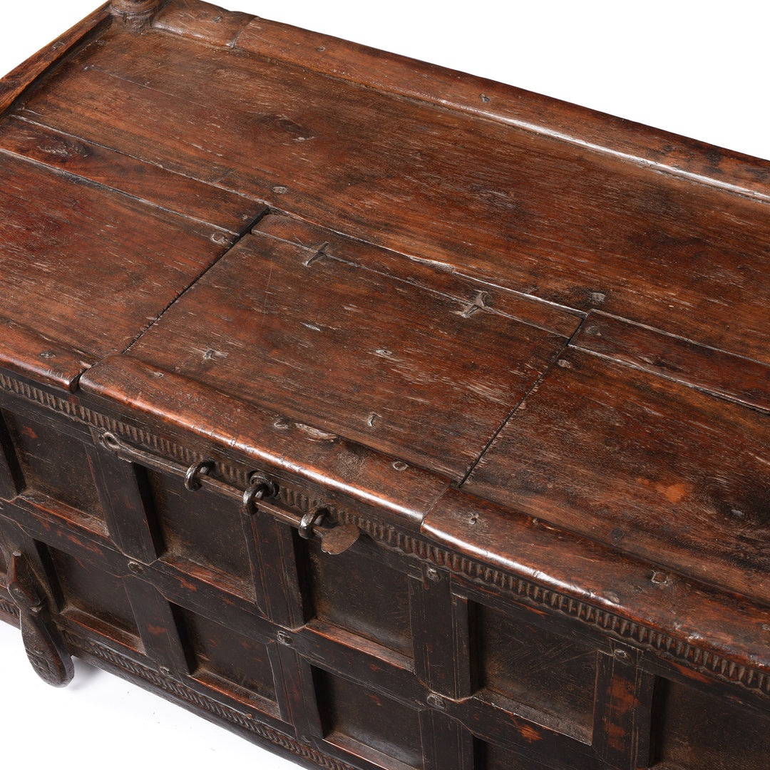 Surface Top Detail From Nepalese Chest From Tribal Temang - 19thC | Indigo Antiques