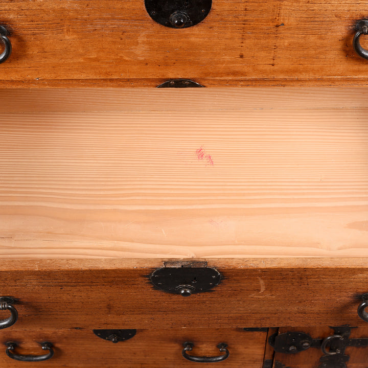 Drawer Interior Detail From Japanese Chest - Japanese Choba Dansu  - Meiji Period | Indigo Antiques