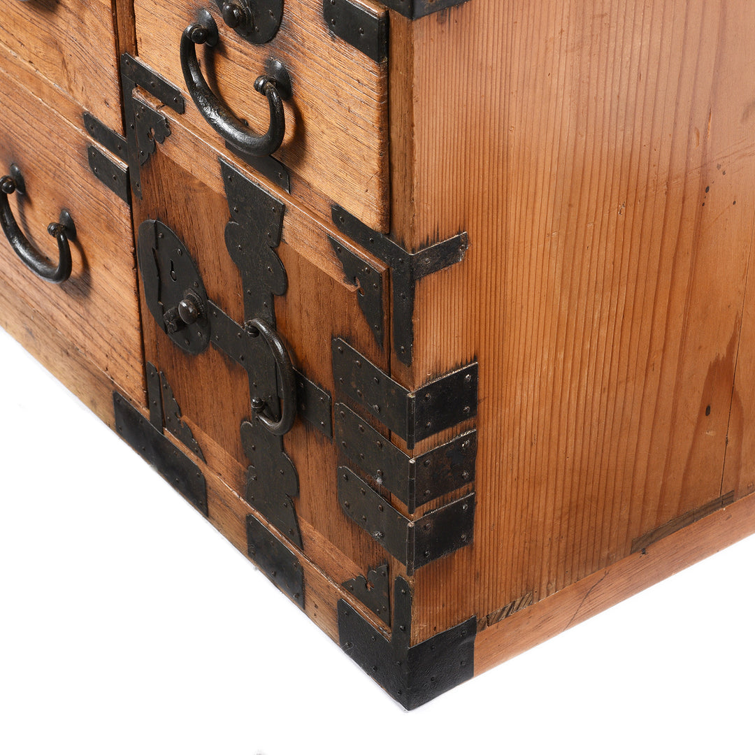 Binding Detail From Japanese Chest - Japanese Choba Dansu  - Meiji Period | Indigo Antiques