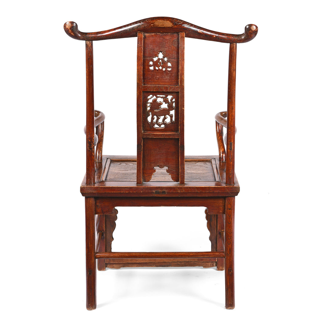Back Of Option One Antique Carved Officials Hat Chair From Shanxi - Late 19thC| Indigo Antiques 