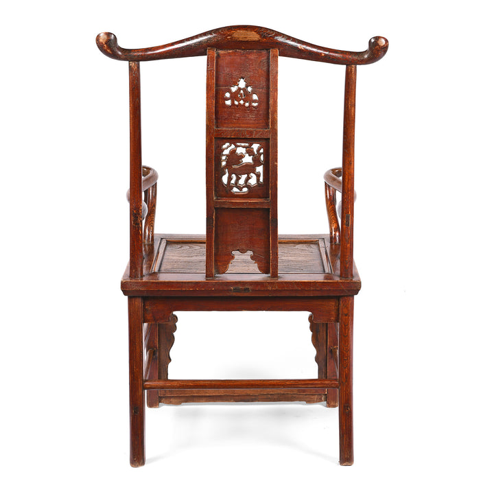 Back Of Option One Antique Carved Officials Hat Chair From Shanxi - Late 19thC| Indigo Antiques 