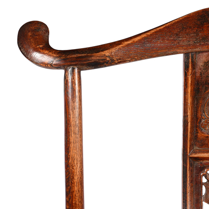Detail From Option One Antique Carved Officials Hat Chair From Shanxi - Late 19thC| Indigo Antiques 