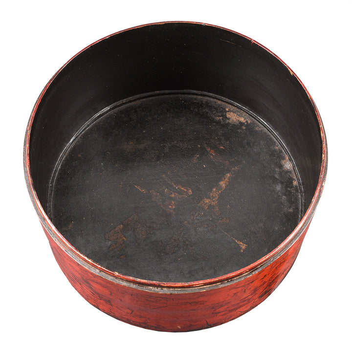 Interior Of Red Lacquer Chinese Hat Box - 19thC | Indigo Antiques
