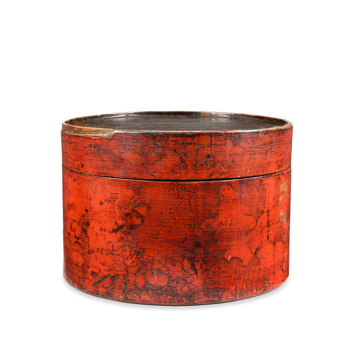 Red Lacquer Chinese Hat Box - 19thC | Indigo Antiques