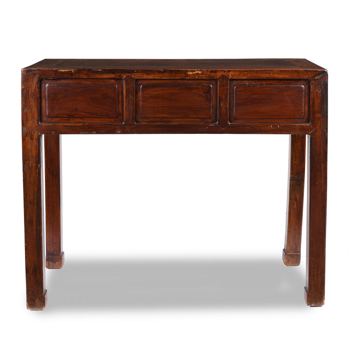 Reverse Of Antique 3 Drawer Red Elm Console Table From Shanxi - Late 19thC | Indigo Antiques