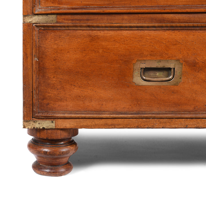 Leg detail from an antique Chinese Export Secretaire Campaign Chest - Late 19thC