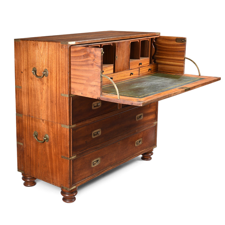 Side detail from an antique Chinese Export Secretaire Campaign Chest - Late 19thC