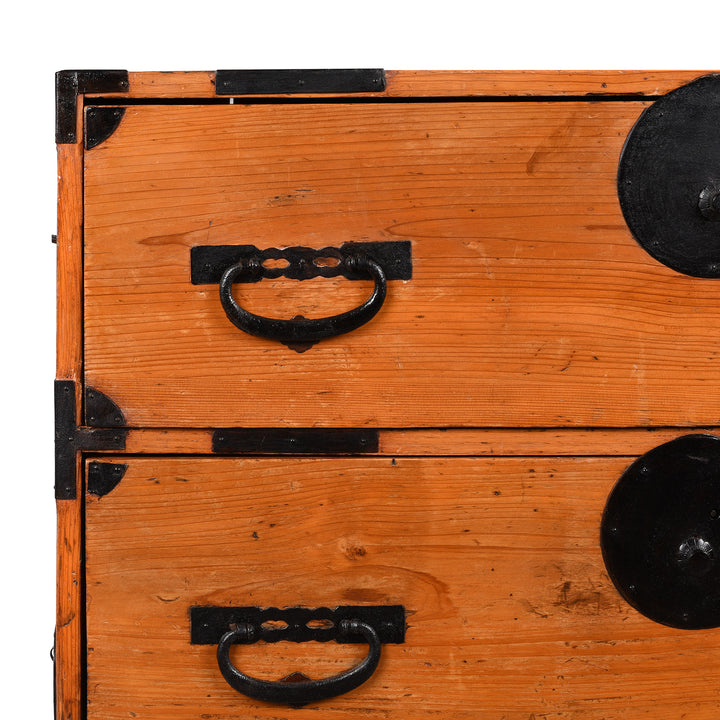 Corner Detail From Japanese Isho Dansu - From Tokyo - Late Meiji Period | Indigo Antiques