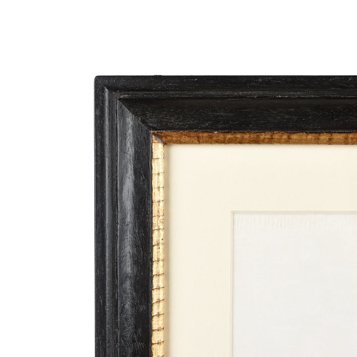 Frame Detail From Framed Chinese Antique Watercolour Painting of A Dignitary on Pith Paper - 19thC I Indigo Antiques