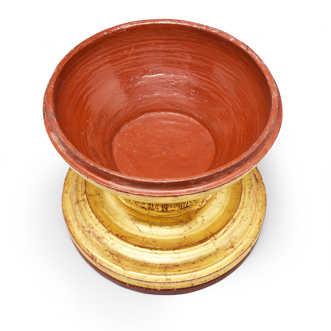 Interior Of Gilt Wooden Hsun-Ok Bowl on Stand from Burma - Early 20thC | Indigo Antiques