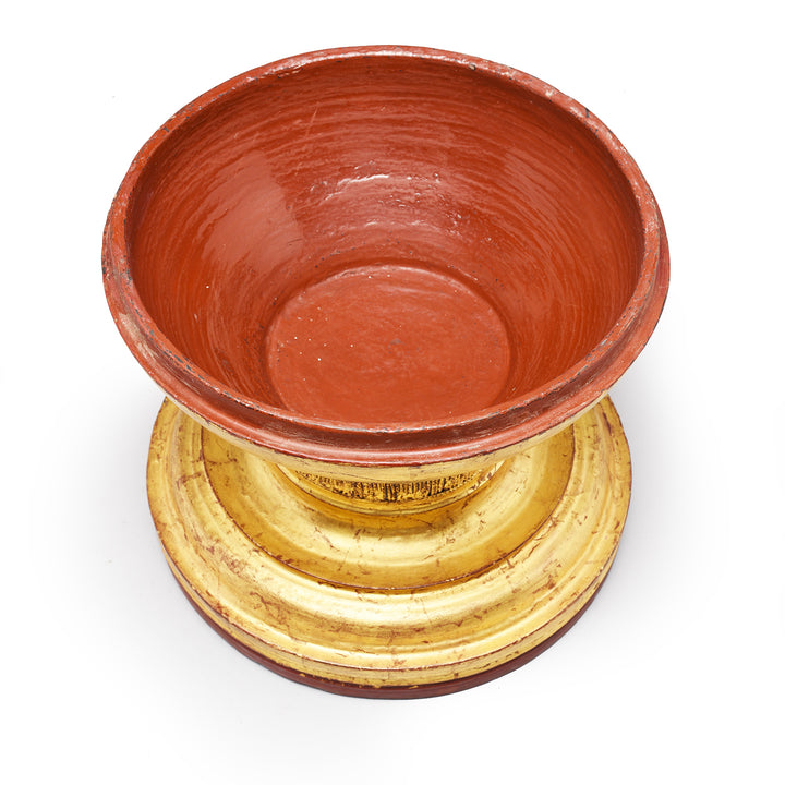 Interior Of Gilt Wooden Hsun-Ok Bowl on Stand from Burma - Early 20thC | Indigo Antiques