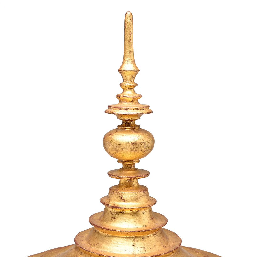 Detail Of Gilt Wooden Hsun-Ok Bowl on Stand from Burma - Early 20thC | Indigo Antiques