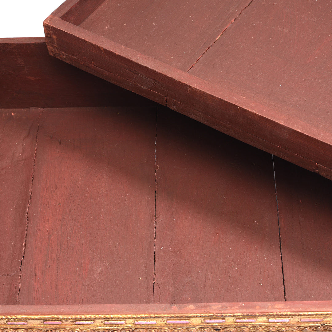Detail From Interior Of Antique Gilt Wooden Burmese Manuscript Box - Early 20th Century | Indigo Antiques