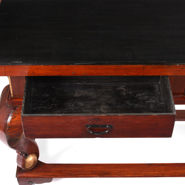 Interior drawer detail of a Zelkova Antique Gilt Japanese Buddhist Altar Table With Fuki-Urushi Lacquer - Taishō Period | Indigo Antiques