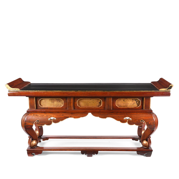 Antique Gilt Japanese Buddhist Altar Table With Fuki-Urushi Lacquer - Taishō Period | Indigo Antiques