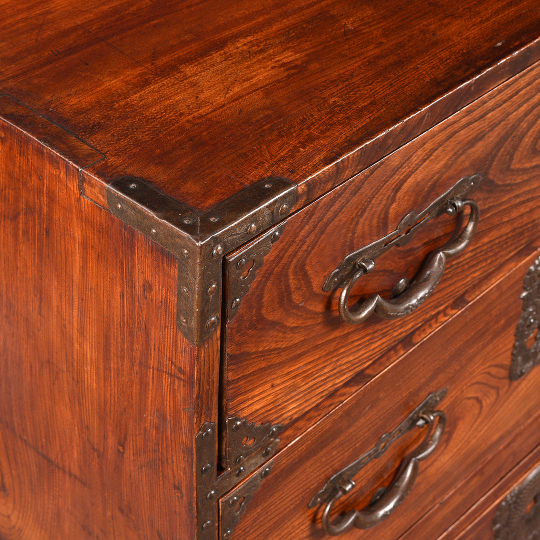 Keyaki zelkova wood retail from an antique Japanese Isho Dansu from Sendai Province - Early 20thC | Indigo Antiques