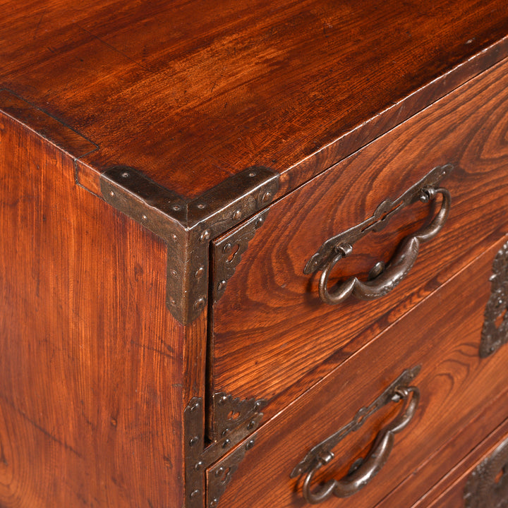 Keyaki zelkova wood retail from an antique Japanese Isho Dansu from Sendai Province - Early 20thC | Indigo Antiques