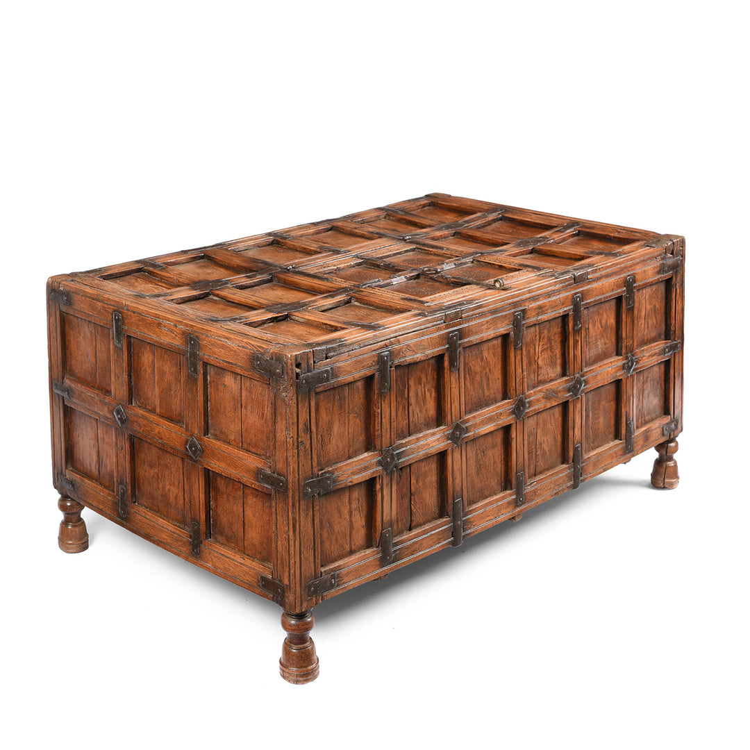 Angled View Of Indian Stick Box Storage Chest From Jaisalmer - 19thC | Indigo Antiques
