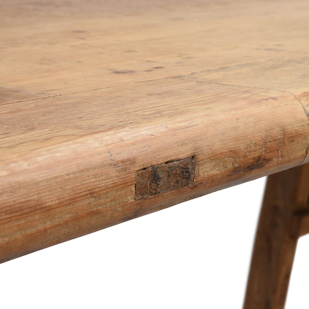 Detail From Trestle Dining Table Made From Old Elm | Indigo Antiques