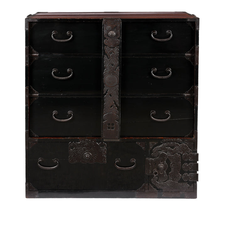 Black Lacquer Japanese Bo Dansu From Japan - Meiji Period | Indigo Antiques