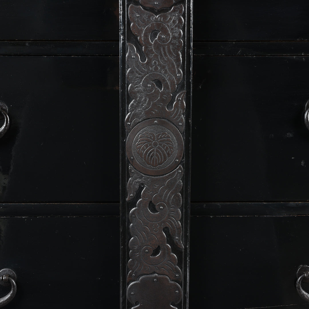 Locking plate Detail From Black Lacquer Japanese Bo Dansu From Japan - Meiji Period | Indigo Antiques
