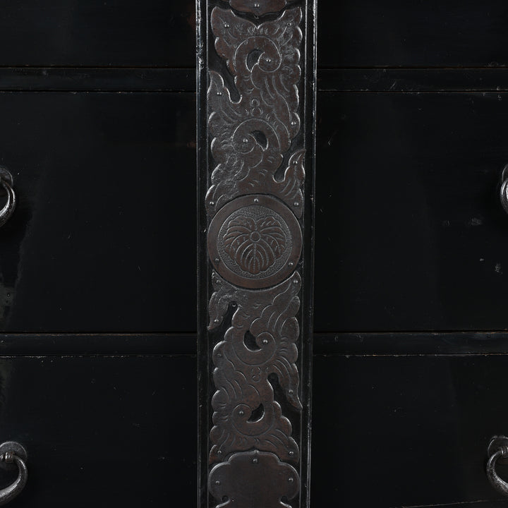Locking plate Detail From Black Lacquer Japanese Bo Dansu From Japan - Meiji Period | Indigo Antiques