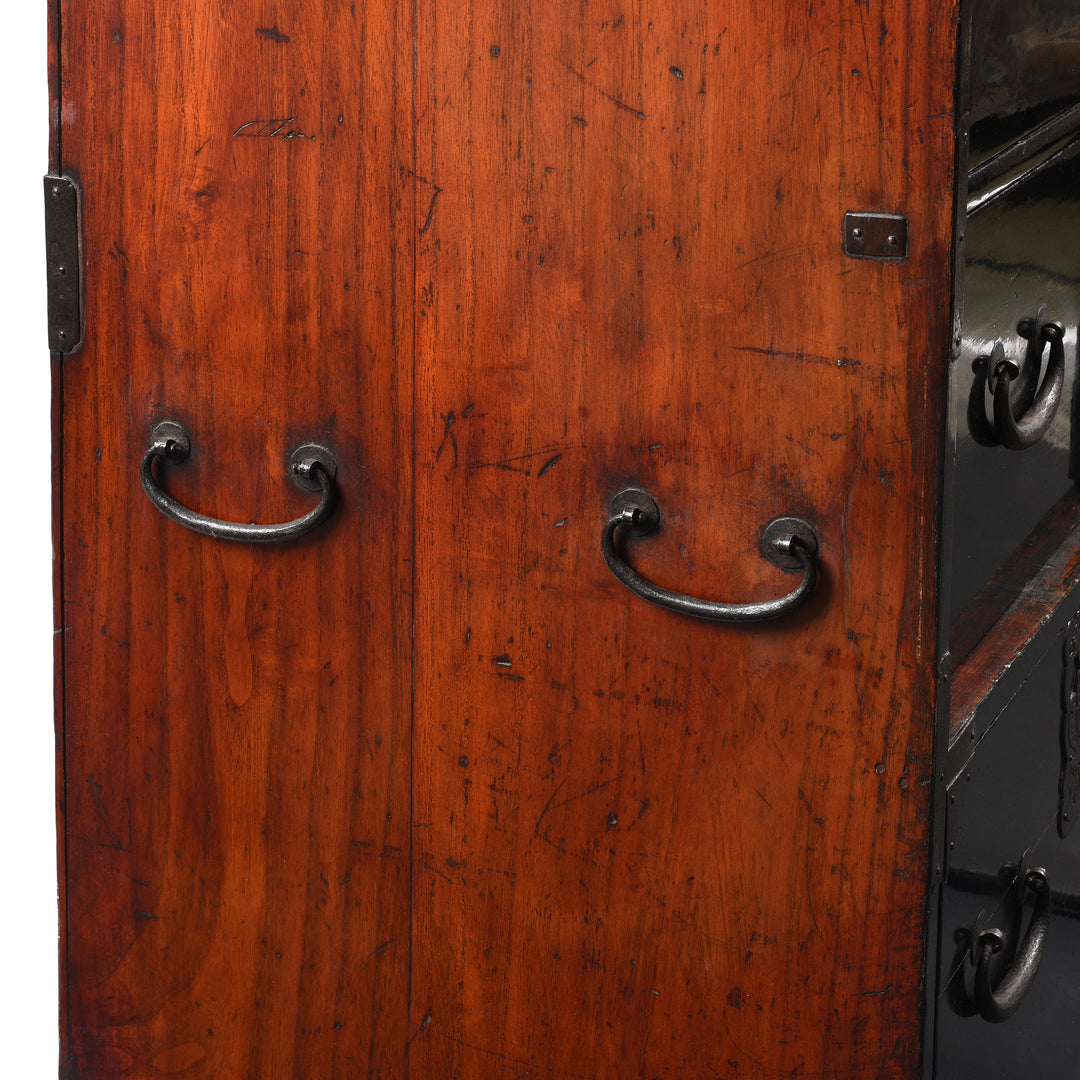 Handles Detail From Black Lacquer Japanese Bo Dansu From Japan - Meiji Period | Indigo Antiques