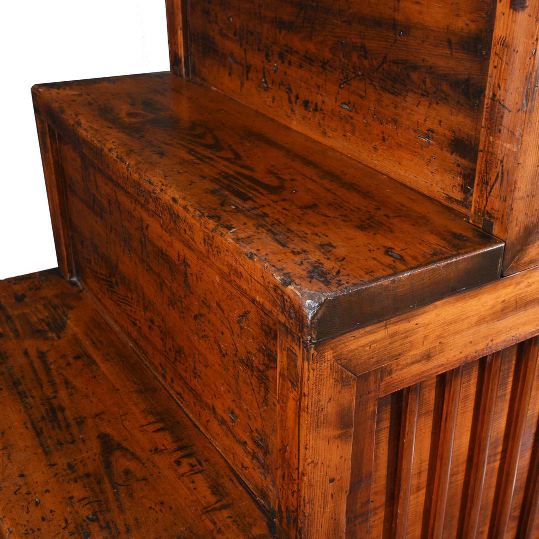 Stair Detail From Japanese Keyaki Bo Dansu Cabinet - Meiji Period | Indigo Antiques