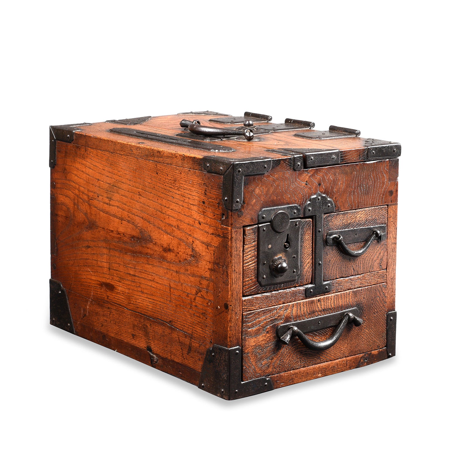Antique Japanese Keyaki Zenibako Money Box, Edo Period - 19thC | Indigo Antiques
