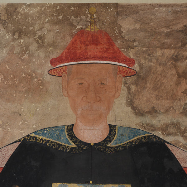 Framed Chinese Ancestor Painting - 19thC