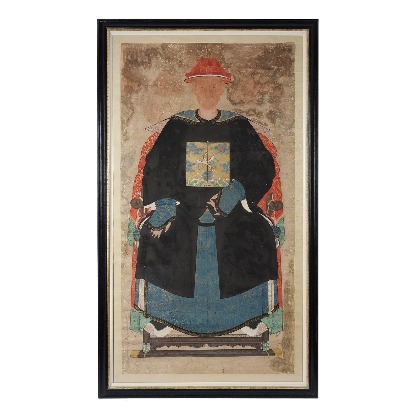 Framed Chinese Ancestor Painting - 19thC