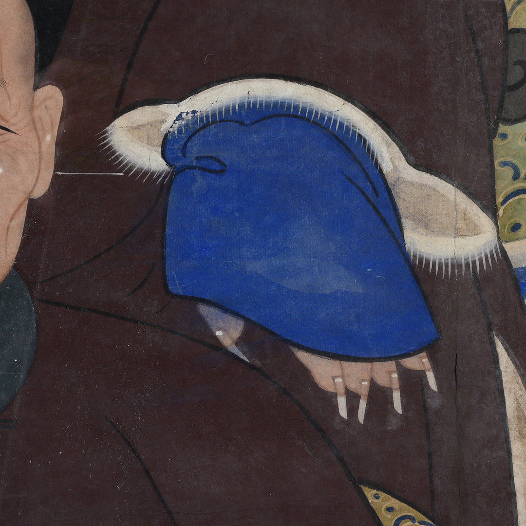 Detail From Antique Ancestor Painting - Watercolour on Paper - 19th Century | Indigo Antiques