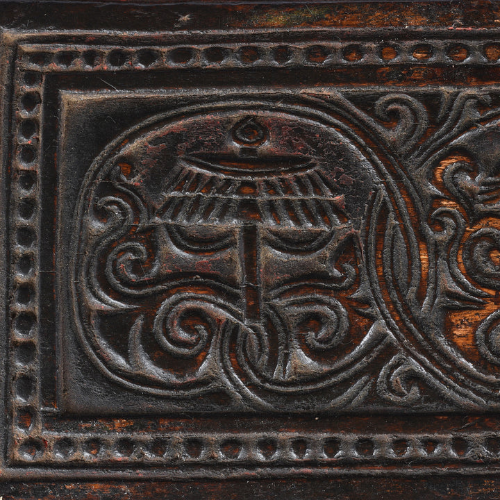 Carving Detail From Antique Tibetan Sutra Prayer Book  Cover - 19th Century | Indigo Antiques