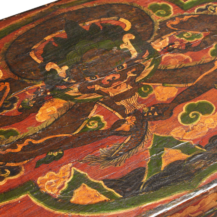 Detail From Antique Old Tibetan Folding Choksar With Later Paint | Indigo Antiques