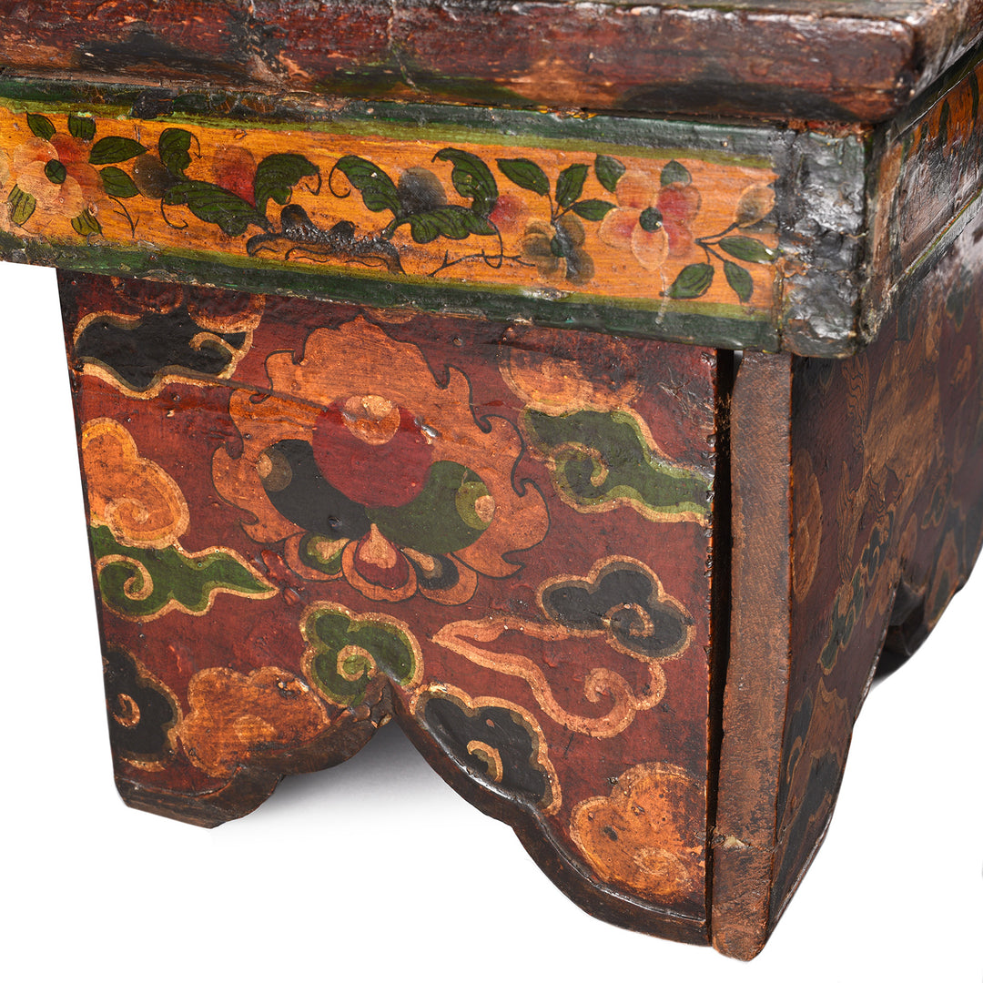 Jewels Of Tibet Detail From Side Of Antique Old Tibetan Folding Choksar With Later Paint | Indigo Antiques