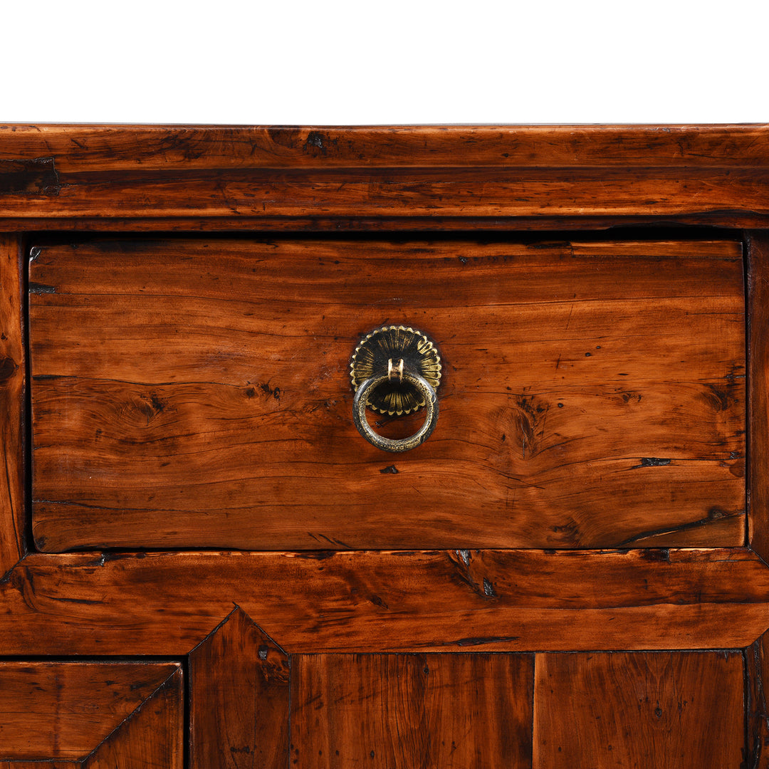 Drawer Detail From Antique 3 Drawer Chinese Cypress Wood Sideboard From Hebei - 19thC | Indigo Antiques
