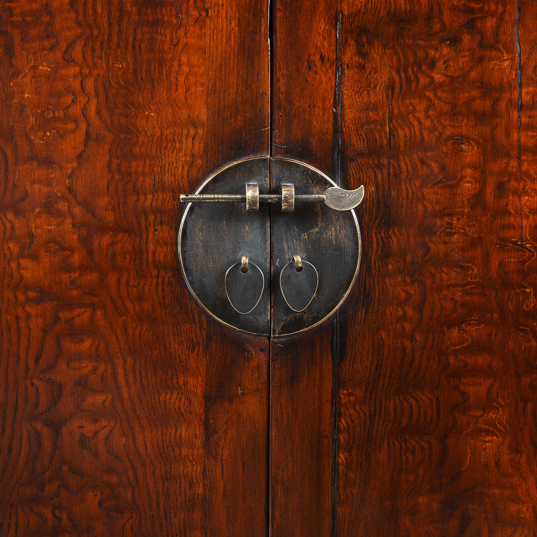 Locking Pin Detail From Mulberry Chinese Antique Cabinet From Gansu - 19thC | Indigo Antiques