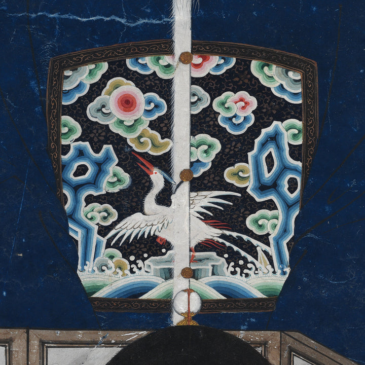 Crest Detail From Antique Ancestor Painting - Watercolour on Paper - 19th Century | Indigo Antiques