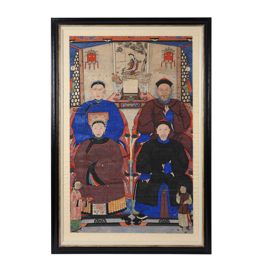 Framed Chinese Ancestor Painting - 19th Century