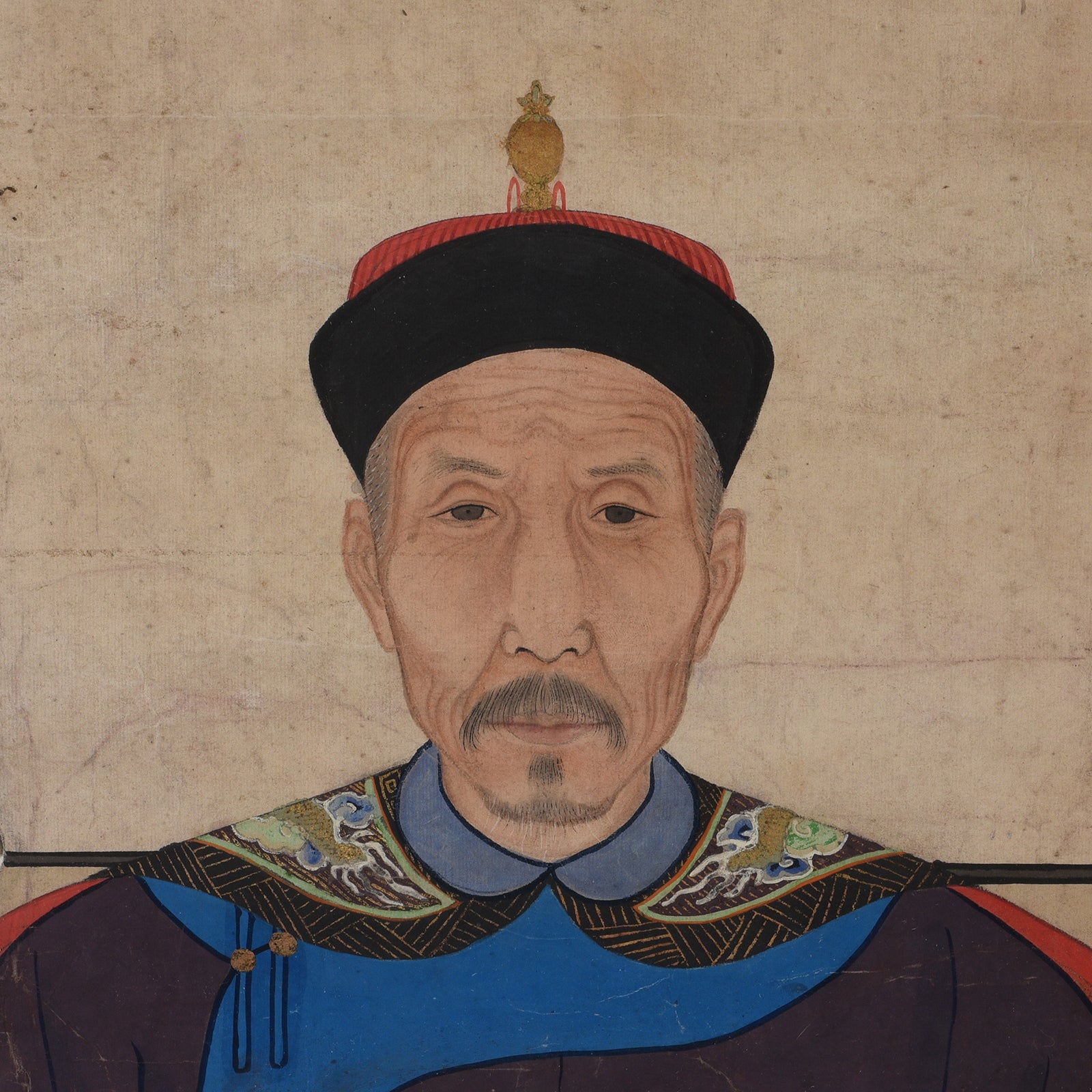 Framed Chinese Ancestor Painting - Ca 1928