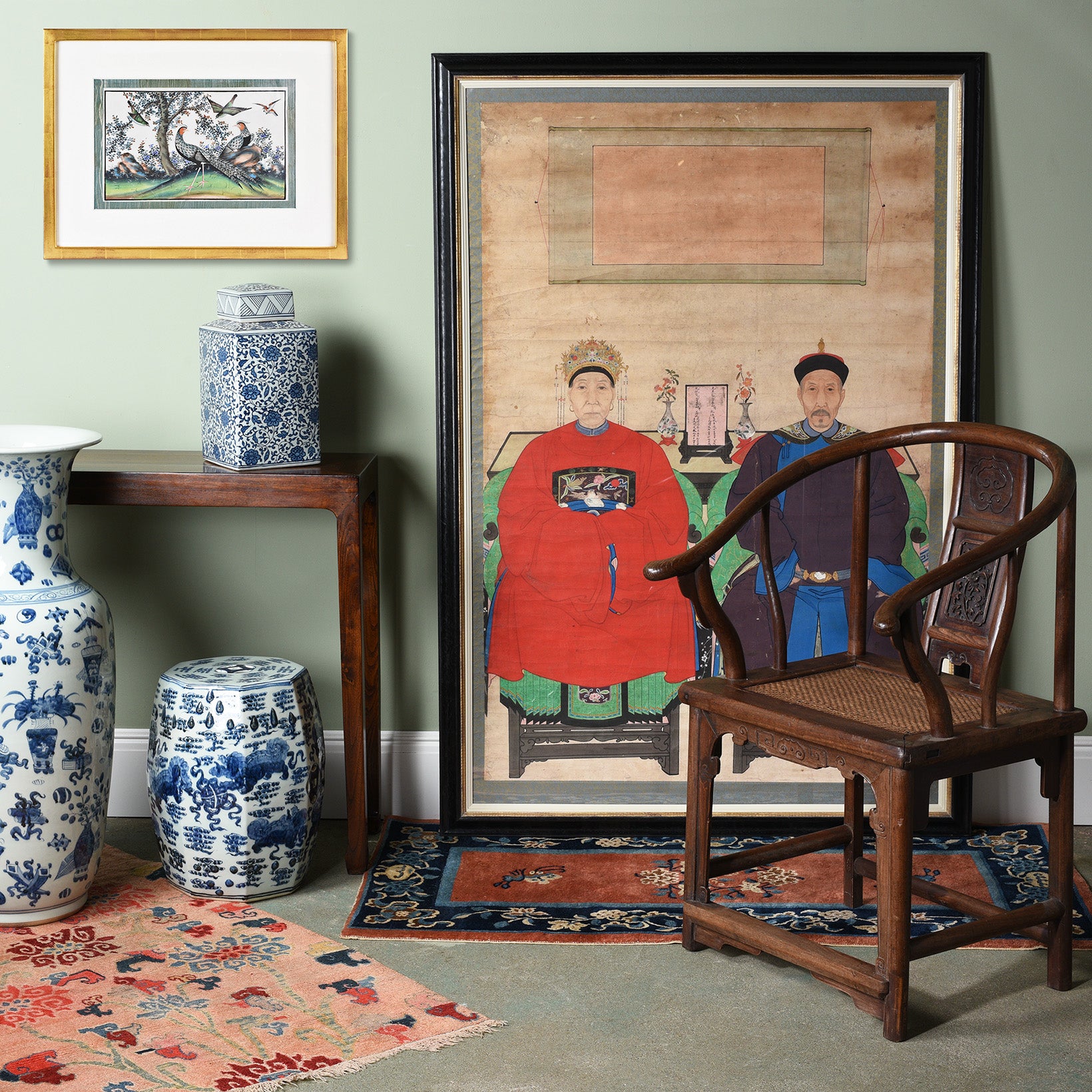 Framed Chinese Ancestor Painting - Ca 1928
