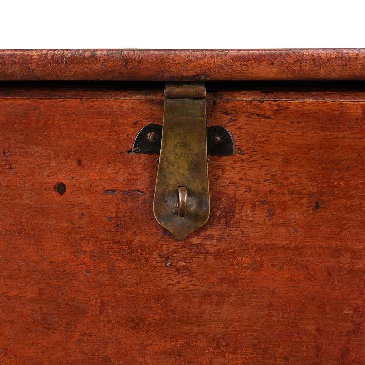 Latch Detail From Antique Red Lacquer Camphor Chinese Chest - 18th Century | Indigo Antiques