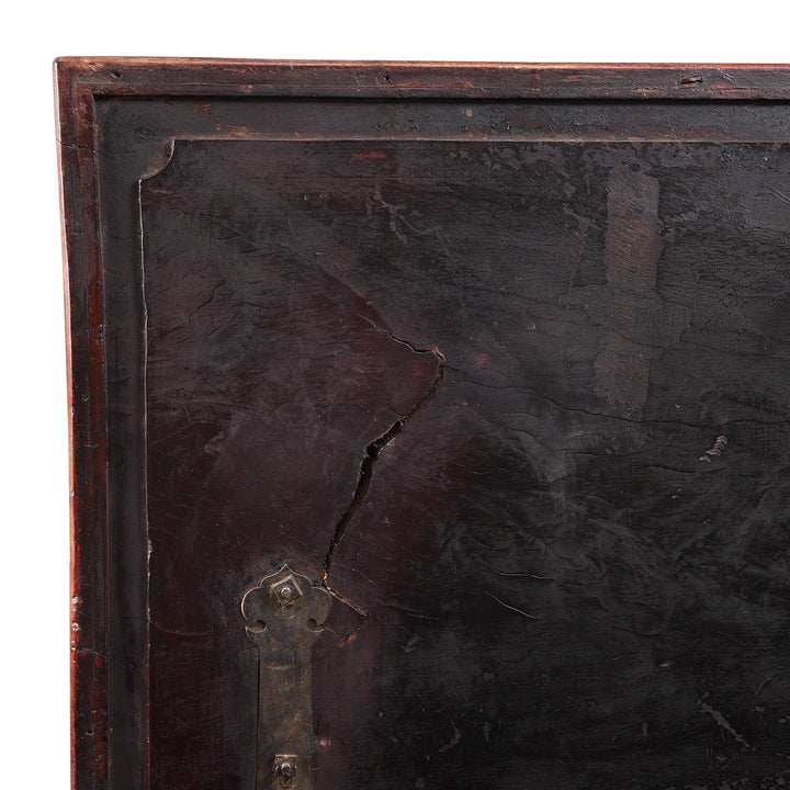 Lid Detail From Antique Red Lacquer Camphor Chinese Chest - 18th Century | Indigo Antiques